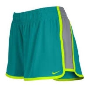 Nike Dri-Fit Athletic Shorts in Teal, Light Grey & Lime Green Sz Large